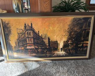 Lee Burr Paris Street Scene Oil Painting
