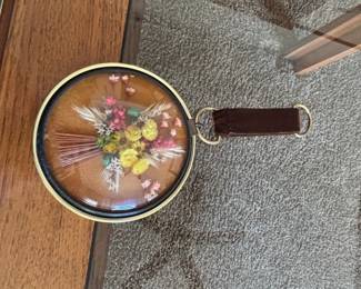 Vintage Cideart Belgium Dried Flower Convex Wall Hanging