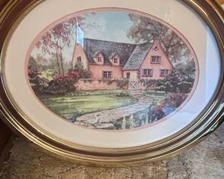 Vintage Cottage Scene Decorative Print