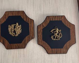 Vintage Heraldic Wall Plaques