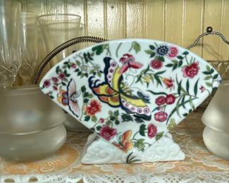 Seymour Mann 'Thousand Butterflies' Porcelain Fan Ornament