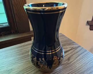 Greek Black and Gold Ceramic Vase