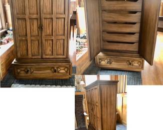 *American of Martinsville Mid Century Modern Wardrobe / Dresser with 5 drawers at the top & 1 drawer at the bottom 58“ tall x 40“ wide at the top & bottom $255