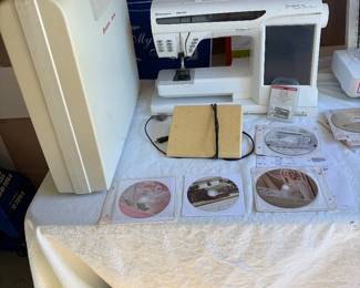 Husqvarna SE Embroidery Machine with lots of extras including the extra large hoops and quilting table attachment in case. The pedal cord has been severed and will need to be replaced and the power cord is missing at the moment. If you already have a Huqvarna machine and have a power cord, you can bring that to the sale to try it out.