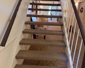 Stairs to the unit. Purchases have to be carried down this staircase.