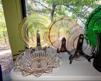 Variety of glass serving pieces