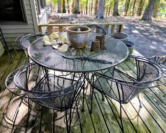 Patio set with table and four chairs
