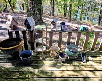 Bird houses and flower pots