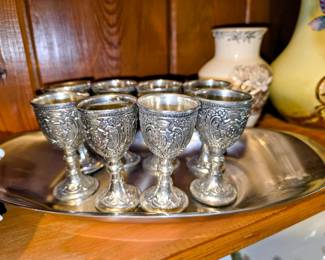Pewter cordial set