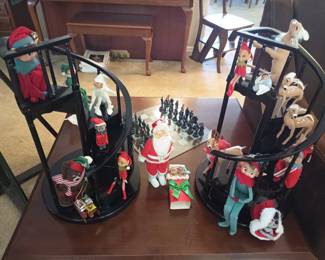The elf on the shelf got stuck on the stairs