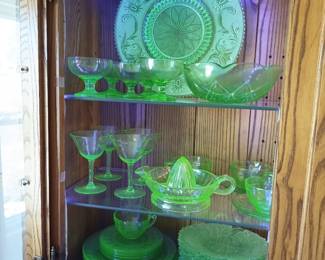 Glowing green glass. so cool.