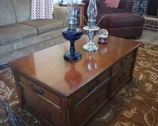 Coffee table and Alladin oil lamps