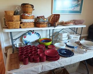 Longaberger baskets and more dishes