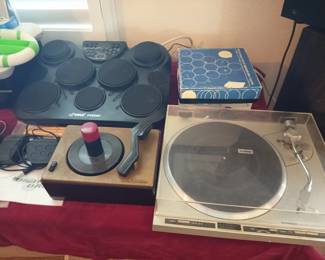 Electronic drums, Turntable and Billiard balls