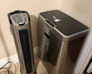 fan and trash can