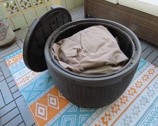 Patio storage table.