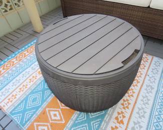 Patio storage table.