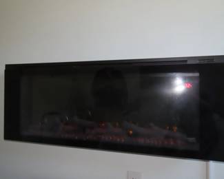 On wall fireplace with heating.