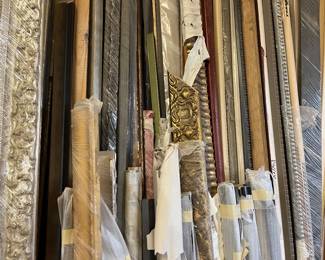 Many ornate framing materials, previously $30 to $50 per foot, heavily discounted.
