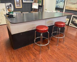 Custom work table with stools