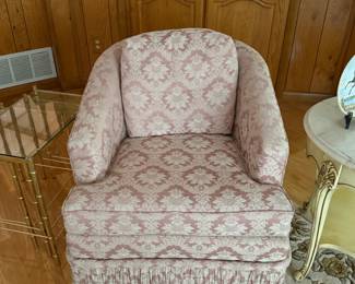 Blush pink swivel rocking chair