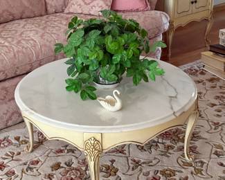 Marble top French Provincial coffee table