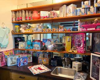 Vintage lunch boxes and new toys