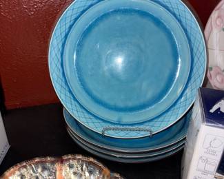 Set a 4GABBAY turquoise dinner plates