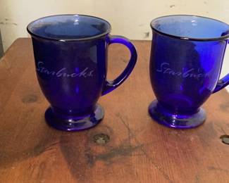 Starbucks Cobalt Blue Glass Mugs