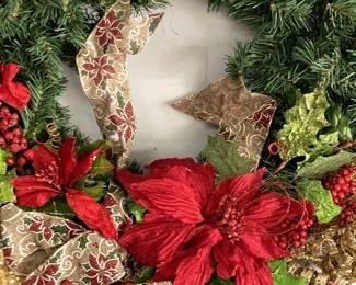Christmas Poinsettia Holiday Wreath