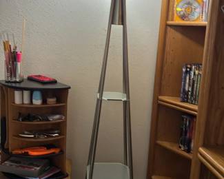Floor Lamp with 3 Glass Shelves