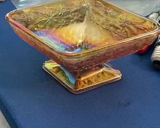 Carnival Glass Compote Dish