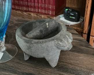 stone molcajete mortar and tejolote