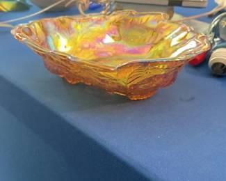 Carnival Glass Footed Bowl