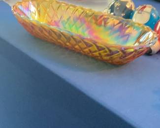 Carnival Glass Iridescent Dish