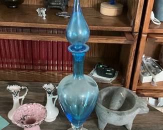 Blue Glass Empoli Decanter