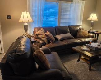 Leather Couch, Chair, & Ottoman