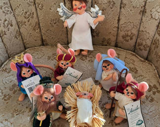 Lot 76: Annalee Nativity Mouse Figurines and Angel Doll