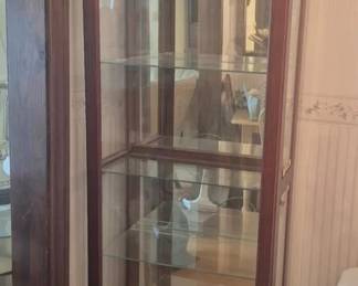 Lot 101: Wood and Glass Lighted Display Cabinet