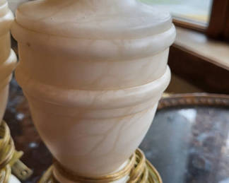 Lot 12: 2 Vintage Alabaster or Marble Table Lamps