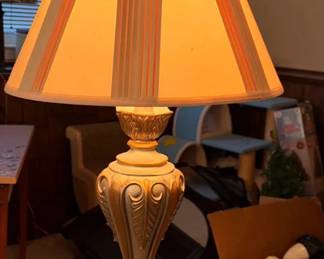 Lot 18: Set of Traditional Lamps with Pleated Shades
