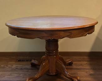 Antique Oak Claw Foot Table