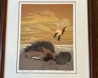 Walter Butts Along The Beach Signed Serigraph