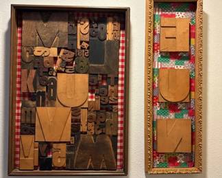 Framed Vintage Letterpress Wood Framed Collage