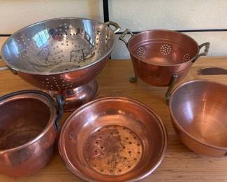 Copper Colanders And Bowls