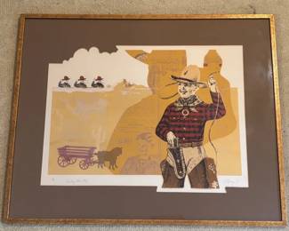 LimitedEdition Signed Lithograph 1973 Cowboy Tom Mix