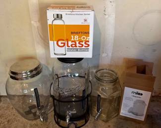 Big Batch Iced Tea Kombucha Glass Jars with Glass 18oz Water Bottles