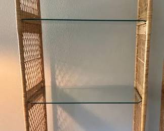Vintage Wicker Arched Bookcase