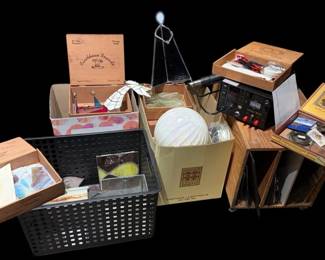 Vintage Stained Glass Supplies Lot w Yihua 853D Rework Soldering Station