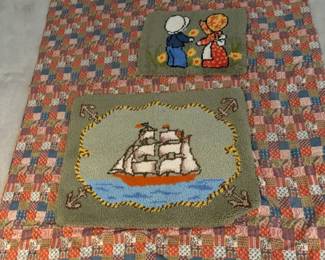Vintage Patchwork Comforter Hooked Rugs